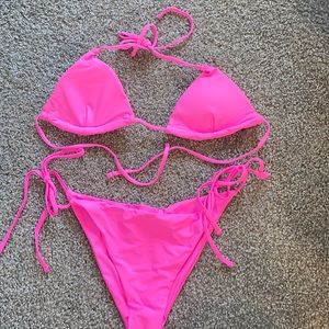 Pink string bikini
